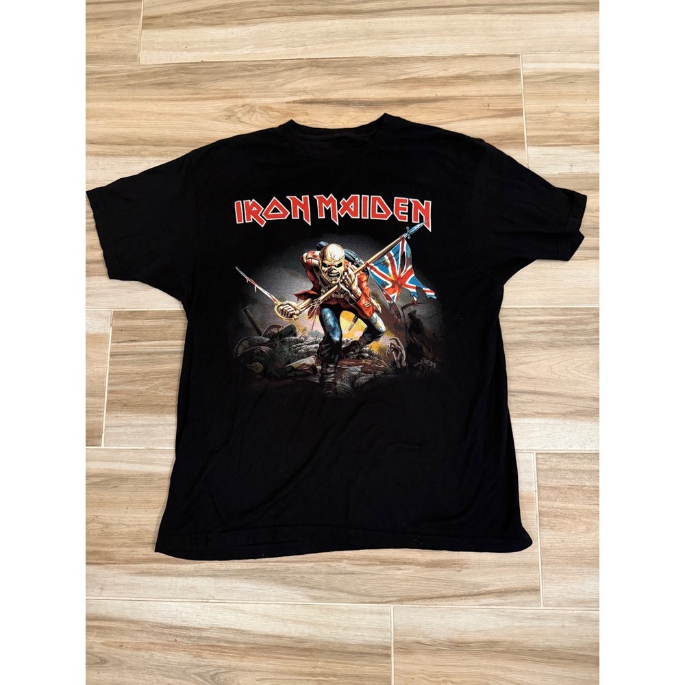 Iron Maiden The Trooper Graphic T-Shirt Black Mens XL Rock Band‎ Tee